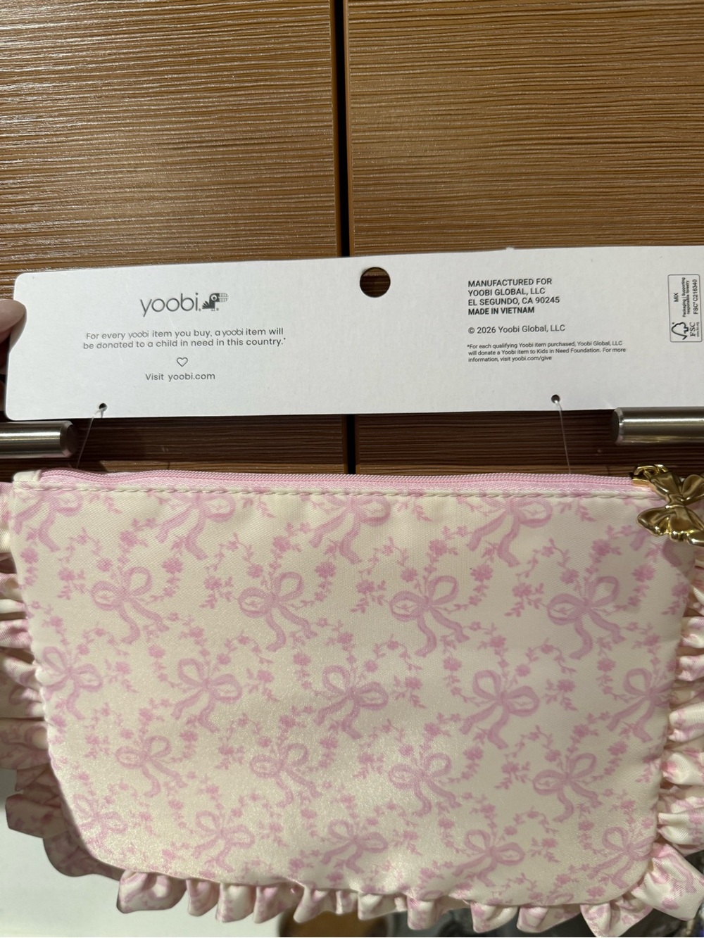 LoveShackFancy Yoobi Coquette Bow Ruffle Accessory Pouch - Picture 3 of 5